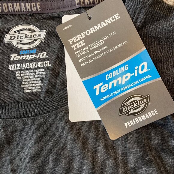 Dickies Cooling Temp-iQ Performance Pocket T-Shirt Men's 4XLT Heather Black NWT - Picture 3 of 4